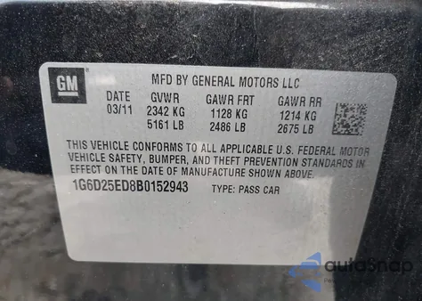 2011 Cadillac Cts Standard from USA, damaged, VIN 1G6D25ED8B0152943